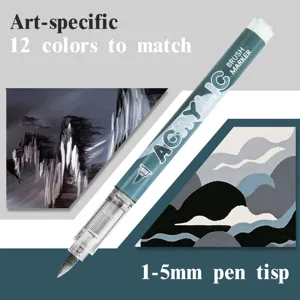 Acrylic brush marker pen 12 colors 1-5mm tip art specific graffiti painting drawing tool