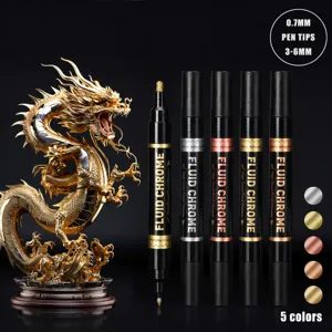Doppelspitze Flüssig Chrom Spiegel Marker Wasserdichter Metallischer Farbstift Für Modell Malerei Reparatur DIY