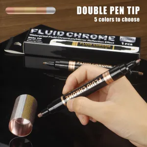 Doppelseitiger Chrom-Stift, wasserdichter Spiegeleffekt Metallfarbe für Modellbau und Reparatur.