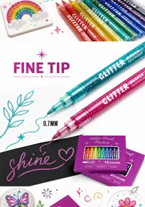 Glitter Malstift Detail, 0,7 mm feine Spitze, lebendiger Glitzer Schreibeffekt