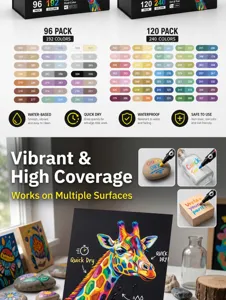 Rotuladores de pintura acrílica de doble punta 240 colores base agua para manualidades y rocas.