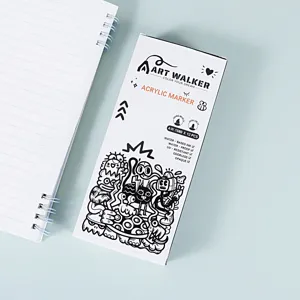 Set di pennarelli acrilici a doppia punta bianchi, 12 pz per disegno e graffiti d'arte.