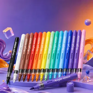 Set de Rotuladores Acrílicos Punta Pincel Lápices de Pintura para Lienzo Arte DIY