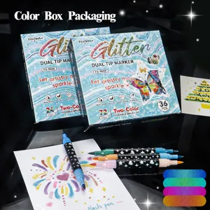 Foxfeel Pinselspitzen Glitzer Marker Set, wasserbasierte bunte Stifte für Kunst, 36Stk.