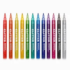 12er Set Glitzer Marker Stifte feine Spitze wasserbasierte Stifte für DIY Kunst.