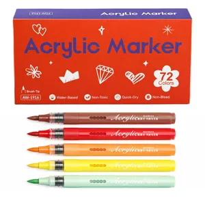 Set de 72 rotuladores acrílicos punta de pincel suave base de agua para dibujo escolar