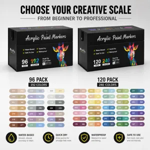 Set rotuladores acrílicos doble punta 240 colores bolígrafos de dibujo DIY lavables arte
