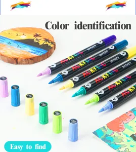 Set de rotuladores acrílicos de doble punta para dibujo artístico y papelería escolar.