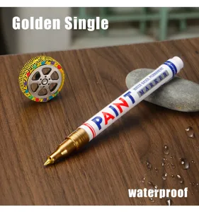 Golden tip paint marker water-based permanent waterproof pen for car tire repair craft