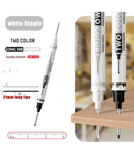 Double head long nib marker 20mm woodworking construction deep hole marking pen white