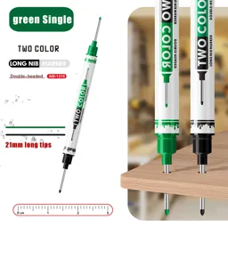 Double head long nib marker 21mm deep hole woodworking decoration pen dual color writing tool