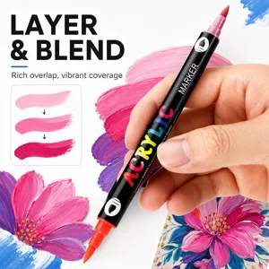 Rotulador acrilico profesional de doble punta para dibujo artistico y creaciones de grafitis.