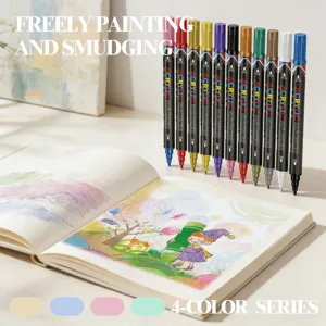 Set di pennarelli acrilici a doppia punta per arte studentesca, disegno, graffiti e pittura.