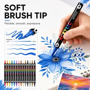 Rotuladores pintura acrílica doble punta pincel suave para dibujo arte graffiti coloridos