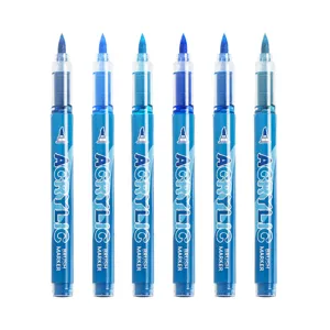 Direct liquid acrylic paint markers, soft brush tip art pens set for DIY drawing and crafts.
