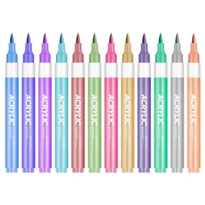 Set de rotuladores acrílicos 12 colores, bolígrafos de punta suave para arte y dibujo infantil.