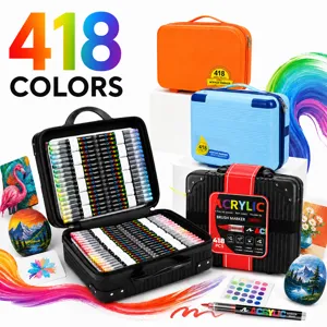 Set di Pennarelli Acrilici Liquidi Multicolore Valigetta Portatile Penne da Disegno Artistico