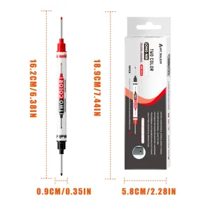 Double-headed long nib marker dual color deep hole woodworking construction marking pen 10pcs