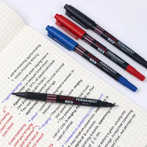 Set di pennarelli permanenti a doppia punta fine nero rosso blu per scrittura