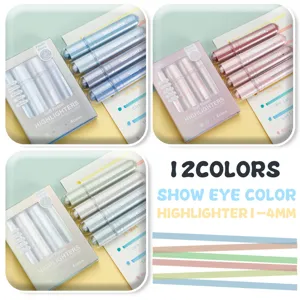 Pastel highlighter pen set aesthetic cute marker pens for school office journaling note taking.