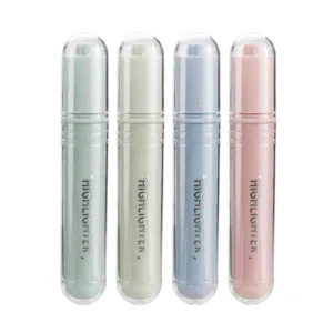 Pastel aesthetic highlighters set, cute colored marker pens for school notes and journaling.