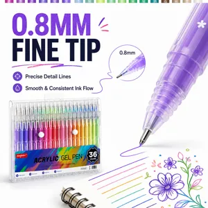 36 Colors Acrylic Gel Pens 0.8mm Fine Tip Art Drawing Pens for Journaling and Doodling
