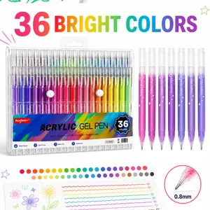 36 Colors Acrylic Gel Pens Set Quick Drying Waterproof Fine Point Drawing Pens for Art Supplies