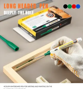 Langer Holzbearbeitungs-Markierungsstift mit 45mm Spitze für Tiefloch-Markierungen.