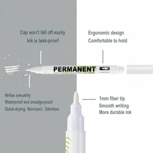Witte permanente marker pen waterdichte markeerstift voor kunst schetsen wit pen