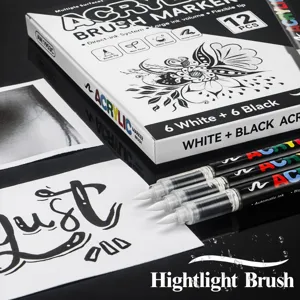 Amesoi Ygroi Akryliki Markeroi Styli Mavro Aspro Chrysous Argyros Styli Vaphs Gia Petra Xylo Gyali DIY Techni Zographiki