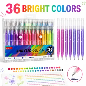 Colored Acrylic Gel Pens Set Children Graffiti Painting Pens Student Writing Note Taking Journal Pens