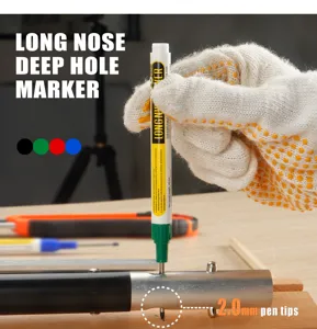 Tiefloch-Marker Stift mit 2,0 mm Spitze für Holzbearbeitung und Baustellenmarkierung.