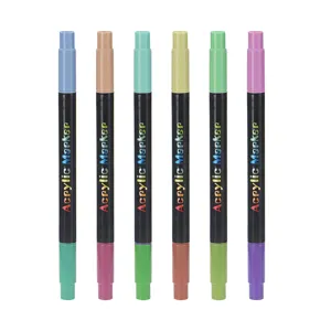 Set de marqueurs acryliques double pointe, crayons de couleur pour peinture et graffiti artistique.
