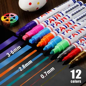 Waterproof Permanent Paint Marker Pen Quick Drying Color Marker For Furniture Touch-Up And Car Tire Repair