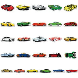 Paquete de pegatinas de coches deportivos clásicos, calcomanía de vinilo para ordenador portátil.