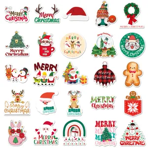 Christmas waterproof graffiti stickers detail, cute cartoon holiday decals for cups and phone.