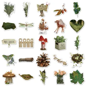 Pack adesivi estetici foresta natura diario decorativo vinile impermeabile set da 50