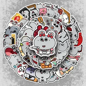 Autocollants De Mème De Dessin Animé Imperméables Adhésifs Mignons D'Animaux Pour Bouteille D'Eau Ordinateur Portable Valise Décoration