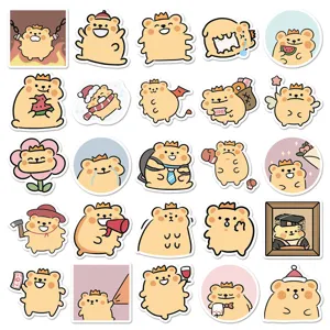 Lot d'autocollants mignons de dessin animé ours couronne pour journal étui téléphone