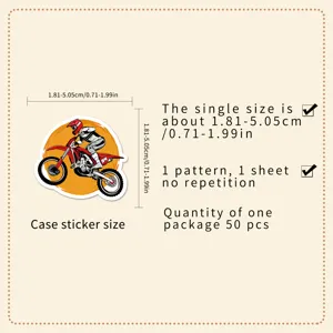 50pcs Autocollants Motocross Imperméables Vinyle Stickers pour Casque Valise Voiture Sport DIY