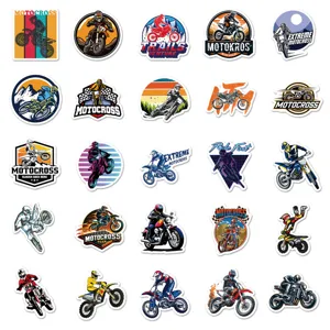 Set d'autocollants moto cross étanches, autocollants en vinyle pour valise voiture DIY 50pcs