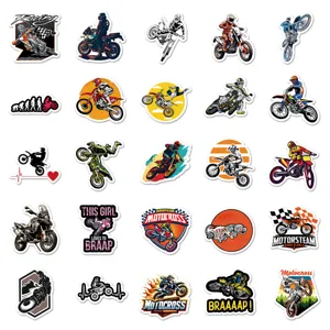 50pcs autocollants étanches motocross en vinyle pour valise ordinateur portable sport