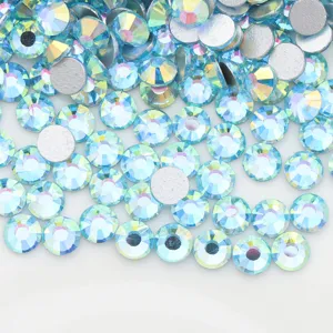 Diamantes de imitación planos AB azules cristales piedras de vidrio para arte de uñas
