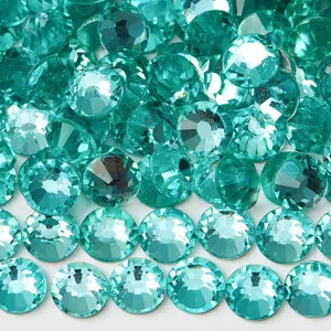 Turquoise flatback rhinestones for DIY nail art, phone case decoration and craft accessories.