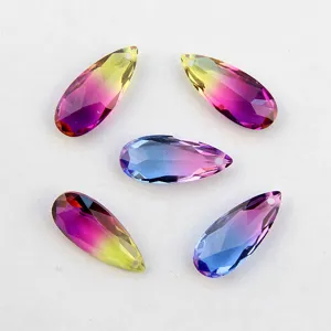 Pendentifs en Verre Goutte Dégradé Accessoires de Fabrication de Bijoux DIY Charms