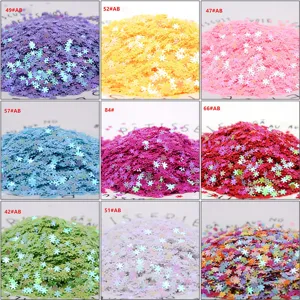 5mm Laser Schneeflocke Nagel Pailletten DIY Glitzer Basteln Zubehör Mehrfarbig Set