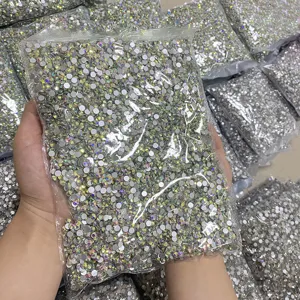 Flatback Round Glass Rhinestones For Nail Art And Craft Decoration Non Hotfix Crystal Rhinestones Wholesale Pack