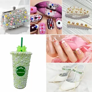 Nail Art Rhinestones Pearls DIY Set Mixed Color Flatback Beads For Phone Shoes Cup Decor