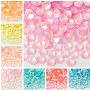 Glass Crystal Flatback Rhinestones Glow In The Dark AB Color Nail Art DIY Phone Case Decorative Accessories