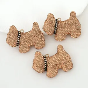 Pendentif chien strass brillant pour porte-clés DIY et accessoires de sac élégants.
